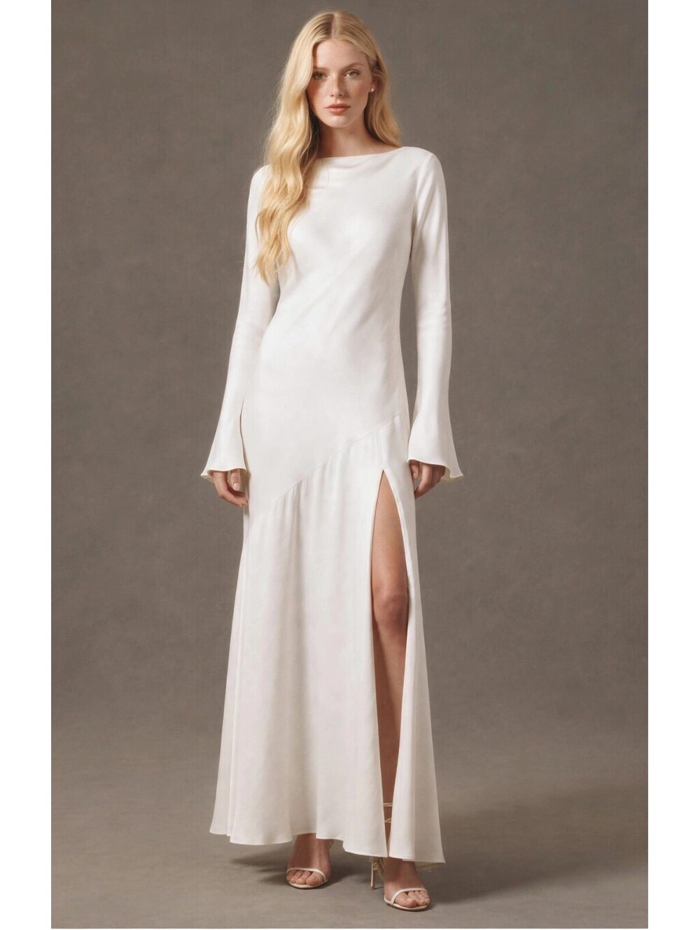 Elegant Ivory Long Sleeve Maxi Dress - BHLDN - Anthropologie - New with tags